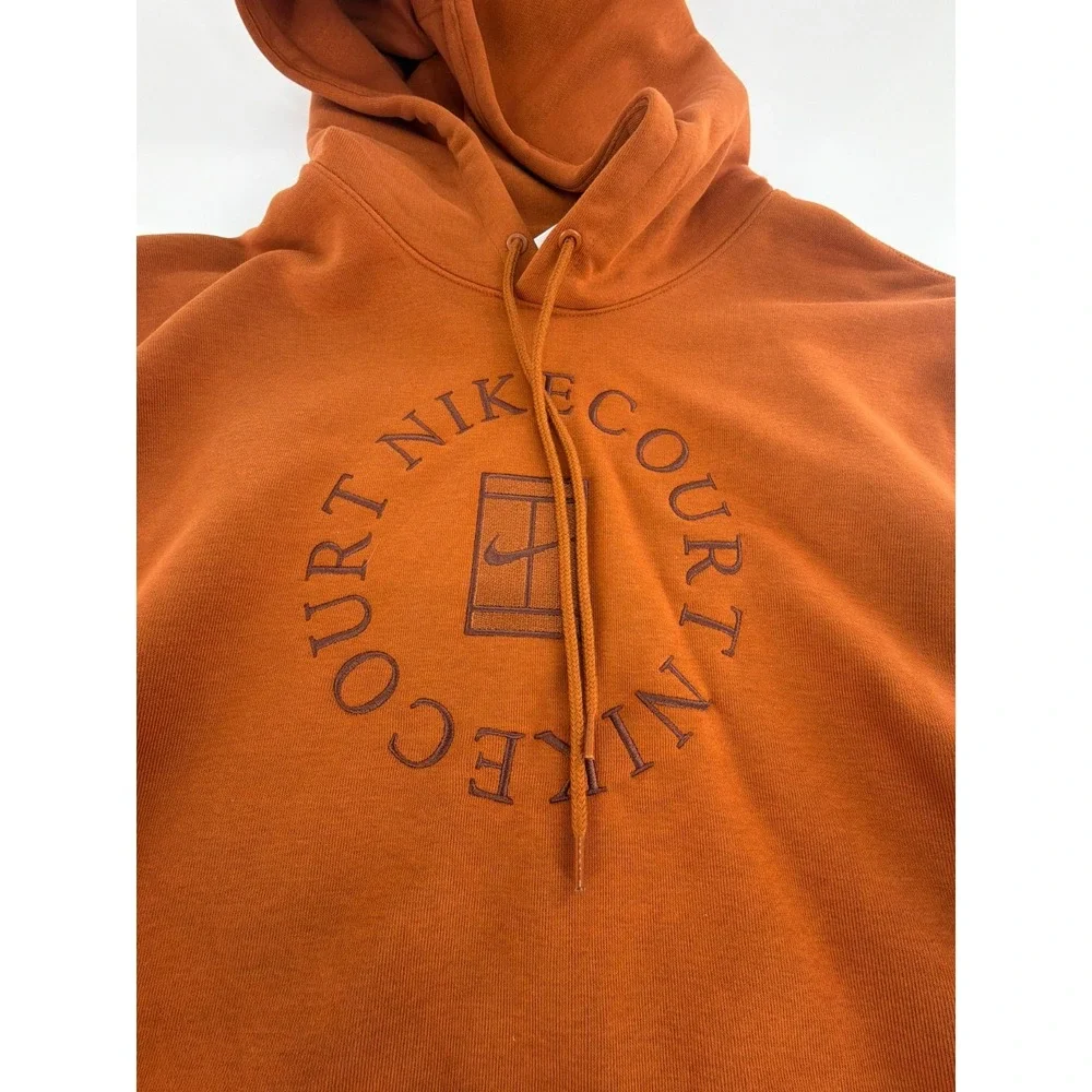 Nike Court Heritage Men's Hoodie Dark Russet Cinnamon HM6759-246 Mens Size M NWT